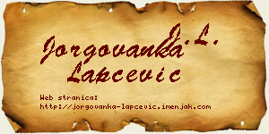 Jorgovanka Lapčević vizit kartica